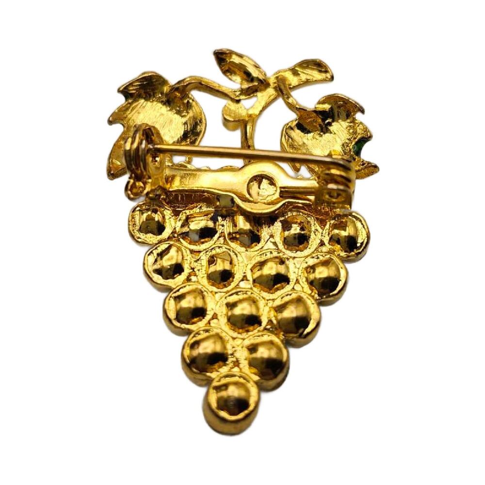 Vintage Crystal Grape Cluster Brooch - Picture 6 of 10